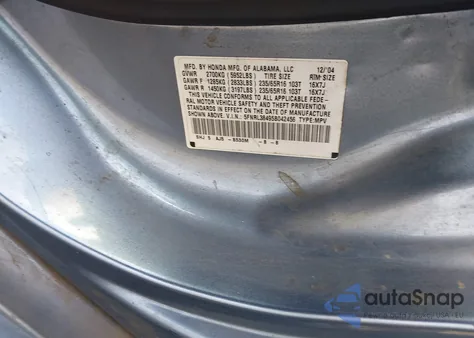 2005 Honda Odyssey Ex из США, поврежденный, VIN 5FNRL38495B042456